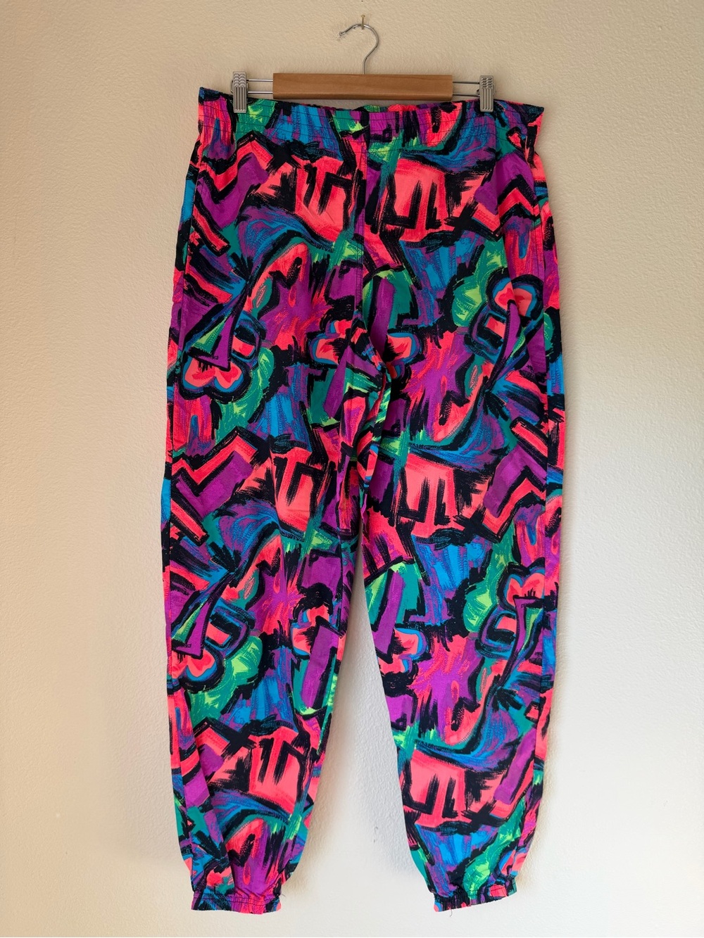 Vintage 90s Rain Beau Colorful Parachute Pants, Size Medium